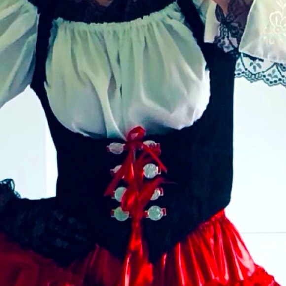 Black, faux,suede corset, Bustiers, vest, with faux white stitching detail szS-M - Picture 3 of 16